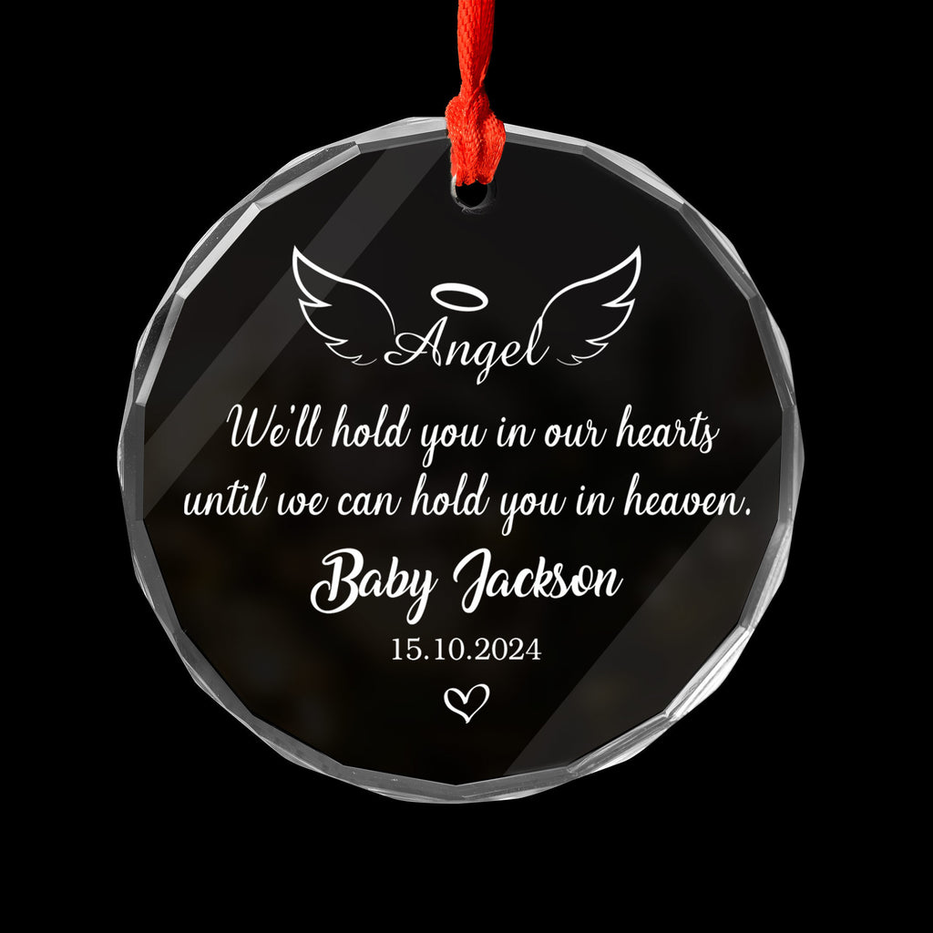 Personalized Angel Baby Memorial Glass Christmas Ornament, Infant Loss Remembrance Gift - image 3
