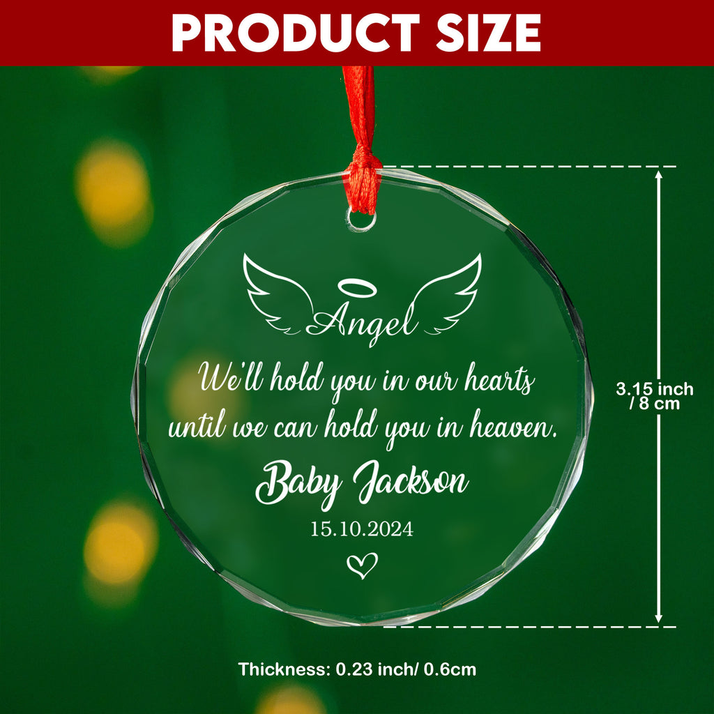 Personalized Angel Baby Memorial Glass Christmas Ornament, Infant Loss Remembrance Gift - image 5