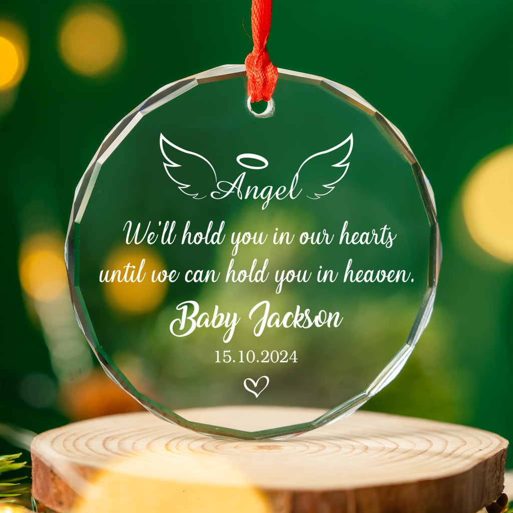 Personalized Angel Baby Memorial Glass Christmas Ornament, Infant Loss Remembrance Gift - image 6