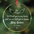 Personalized Angel Baby Memorial Glass Christmas Ornament, Infant Loss Remembrance Gift