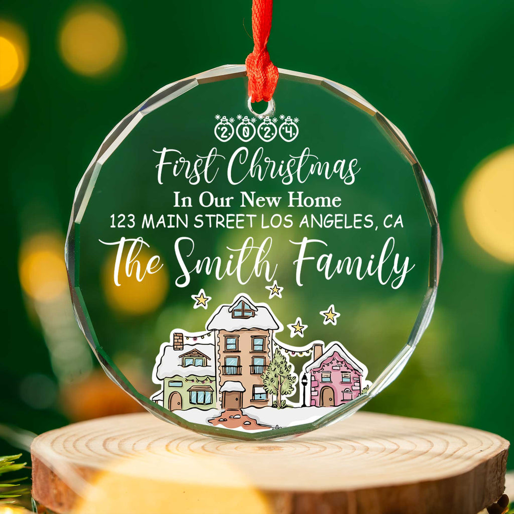 Personalized First Christmas New Home Glass Ornament, Real Estate Agent Gift - image 3