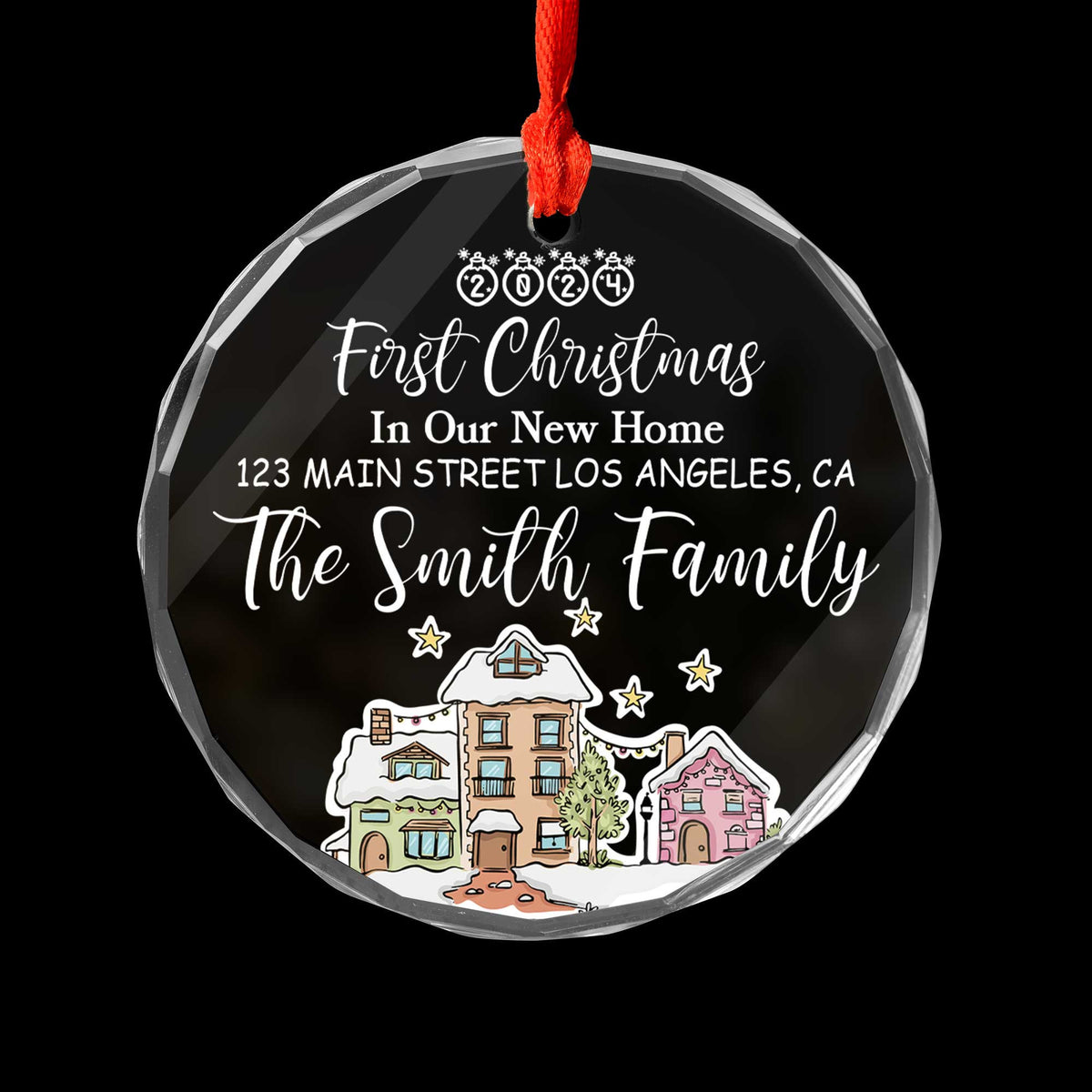 Personalized First Christmas New Home Glass Ornament, Real Estate Agent Gift - image 6