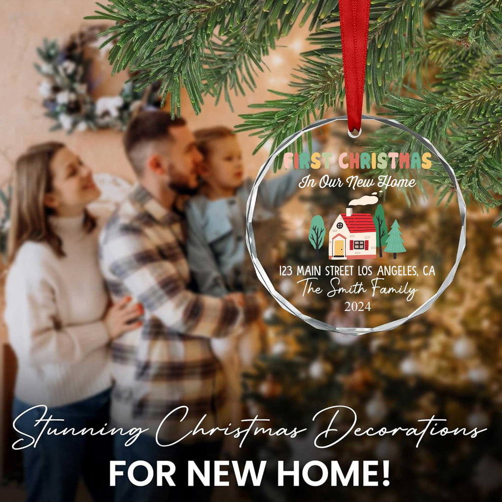 Personalized Groovy First Christmas in Our New Home Glass Ornament 2026, Housewarming Gift - image 2