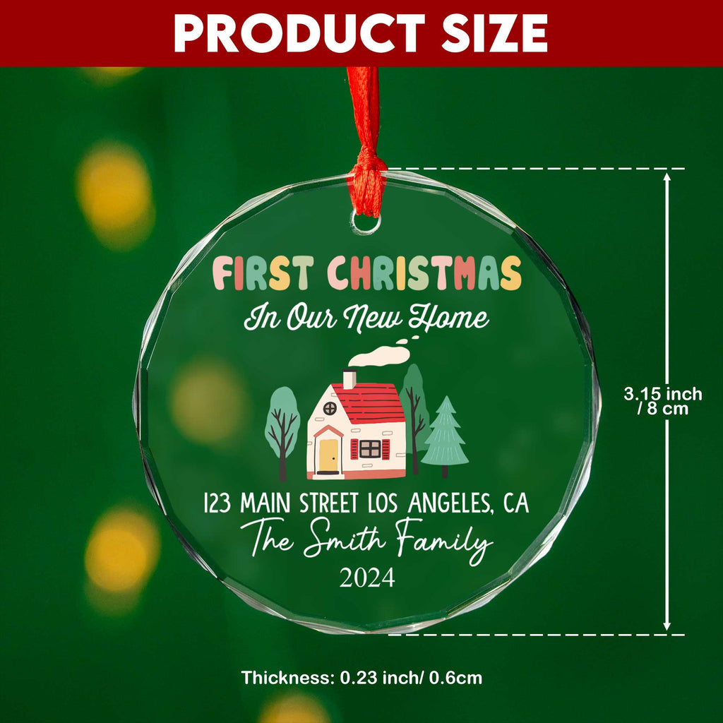 Personalized Groovy First Christmas in Our New Home Glass Ornament 2026, Housewarming Gift - image 4