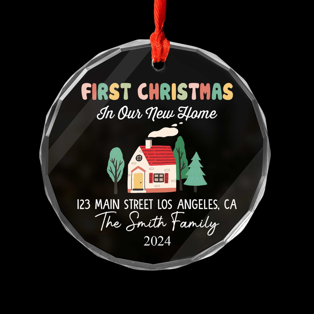 Personalized Groovy First Christmas in Our New Home Glass Ornament 2026, Housewarming Gift - image 6