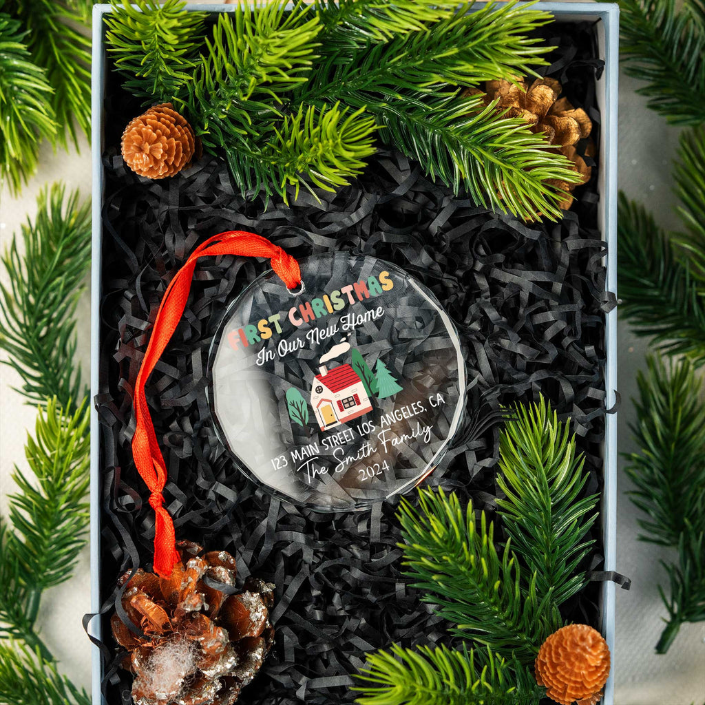 Personalized Groovy First Christmas in Our New Home Glass Ornament 2026, Housewarming Gift - image 7