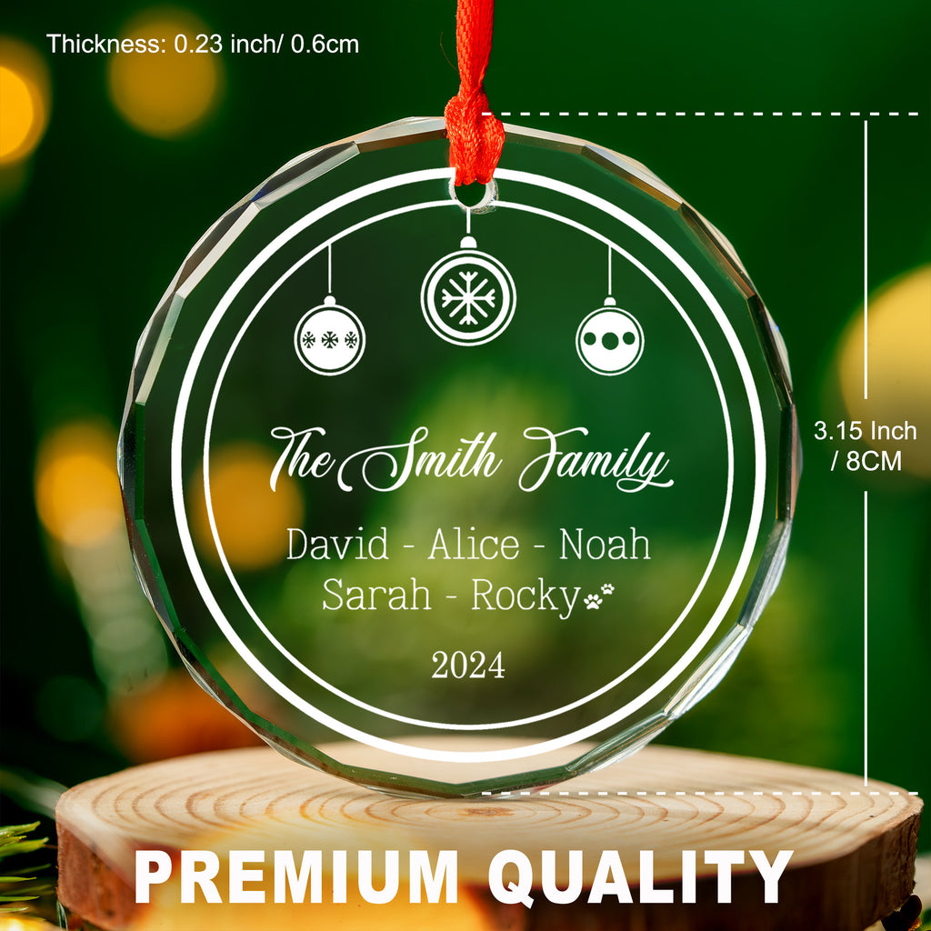 Personalized Snowflake Family Reunion Glass Christmas Ornament 2026, Christmas Gift Exchange - image 2