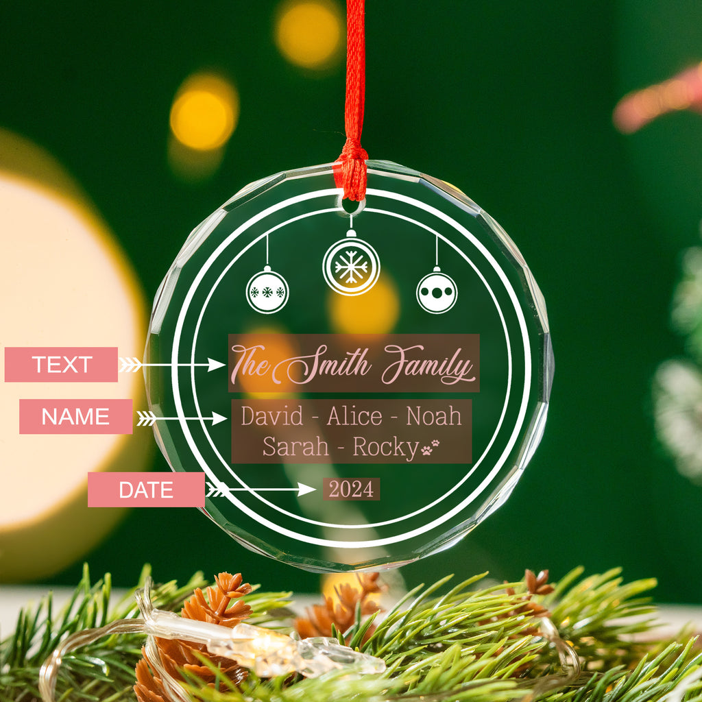 Personalized Snowflake Family Reunion Glass Christmas Ornament 2026, Christmas Gift Exchange - image 3