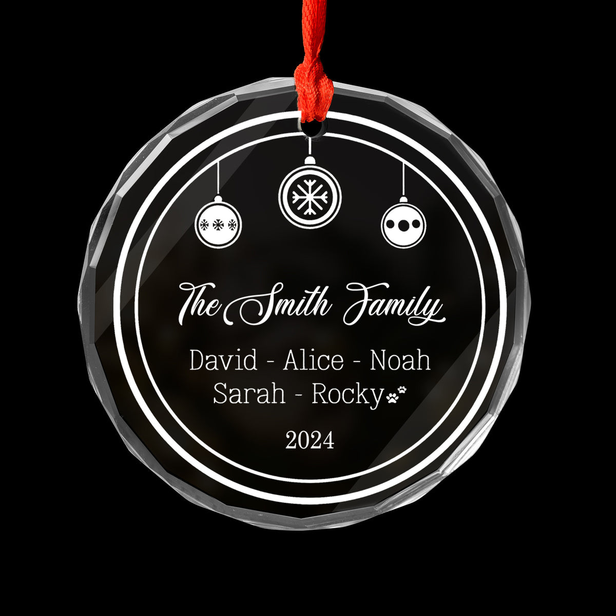 Personalized Snowflake Family Reunion Glass Christmas Ornament 2026, Christmas Gift Exchange - image 5