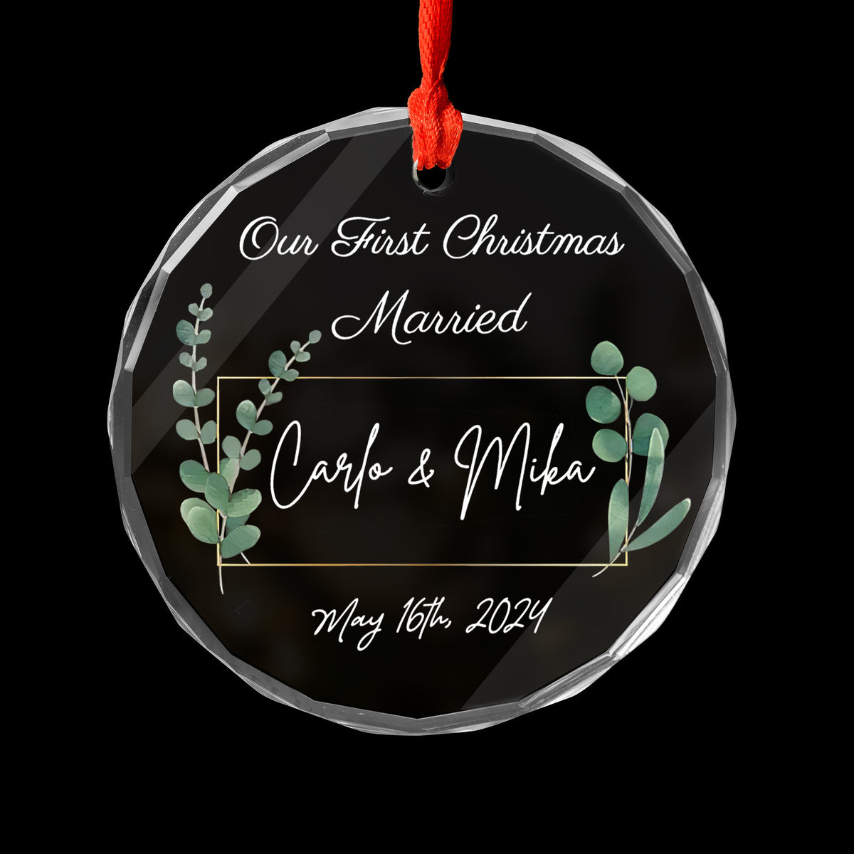 Personalized First Christmas as Engaged Glass Ornament, Newly Engaged Couple Gift - image 5
