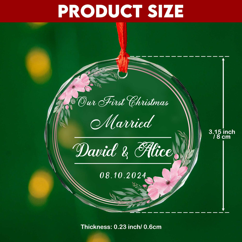 Personalized Christmas as Engaged Glass Ornament 2026, Engagement Gift - image 3