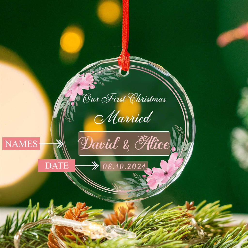 Personalized Christmas as Engaged Glass Ornament 2026, Engagement Gift - image 2