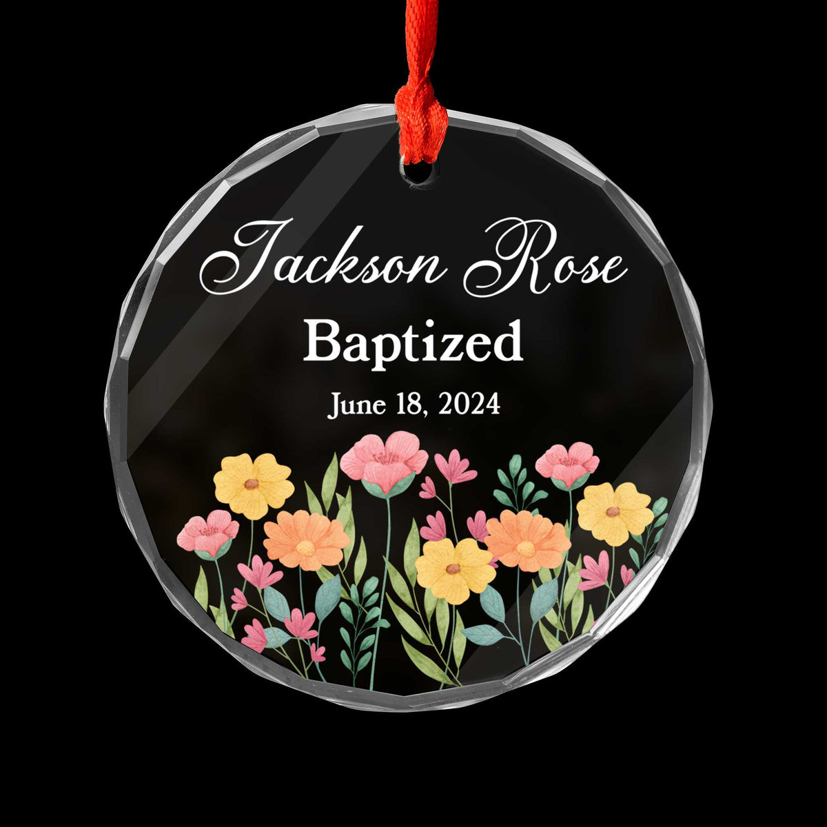 Personalized Baptism Glass Christmas Ornament, Christening Gift for Baby - image 3