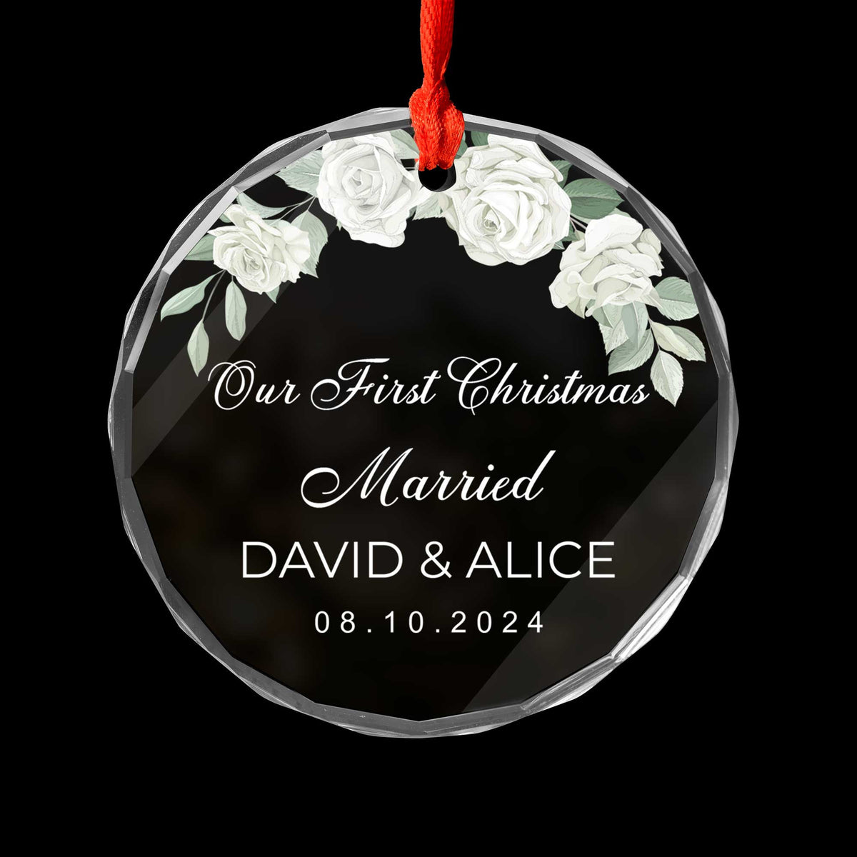 Personalized First Christmas Married Glass Ornament, Bridal Shower Gift - image 6