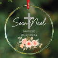 Personalized Baptism Glass Christmas Ornament, Baptized Baby Gift