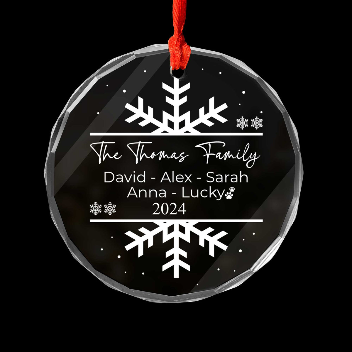 Personalized Snowflake Family Members Names Glass Christmas Ornament, Christmas Gift - image 7