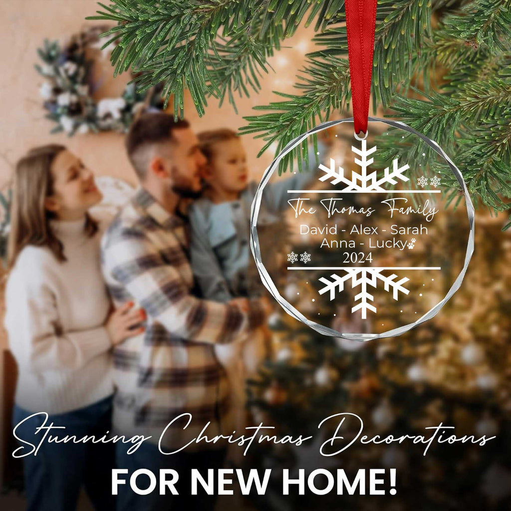 Personalized Snowflake Family Members Names Glass Christmas Ornament, Christmas Gift - image 6