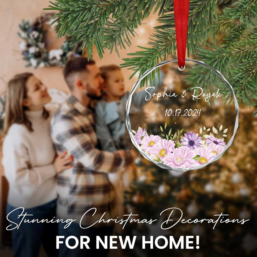 Personalized Engagement Glass Christmas Ornament 2026, Engagement or Anniversary Gift - image 2