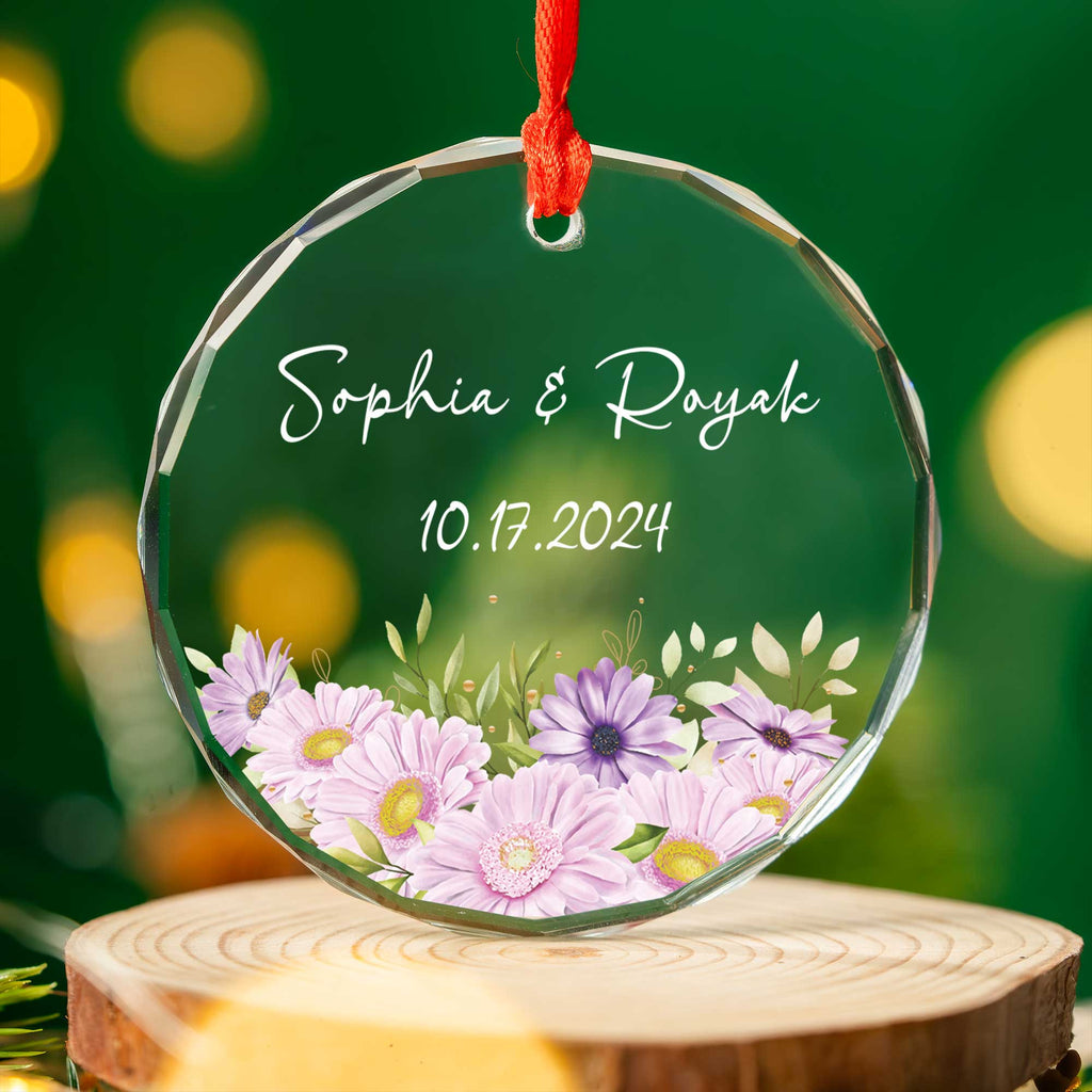 Personalized Engagement Glass Christmas Ornament 2026, Engagement or Anniversary Gift - image 3