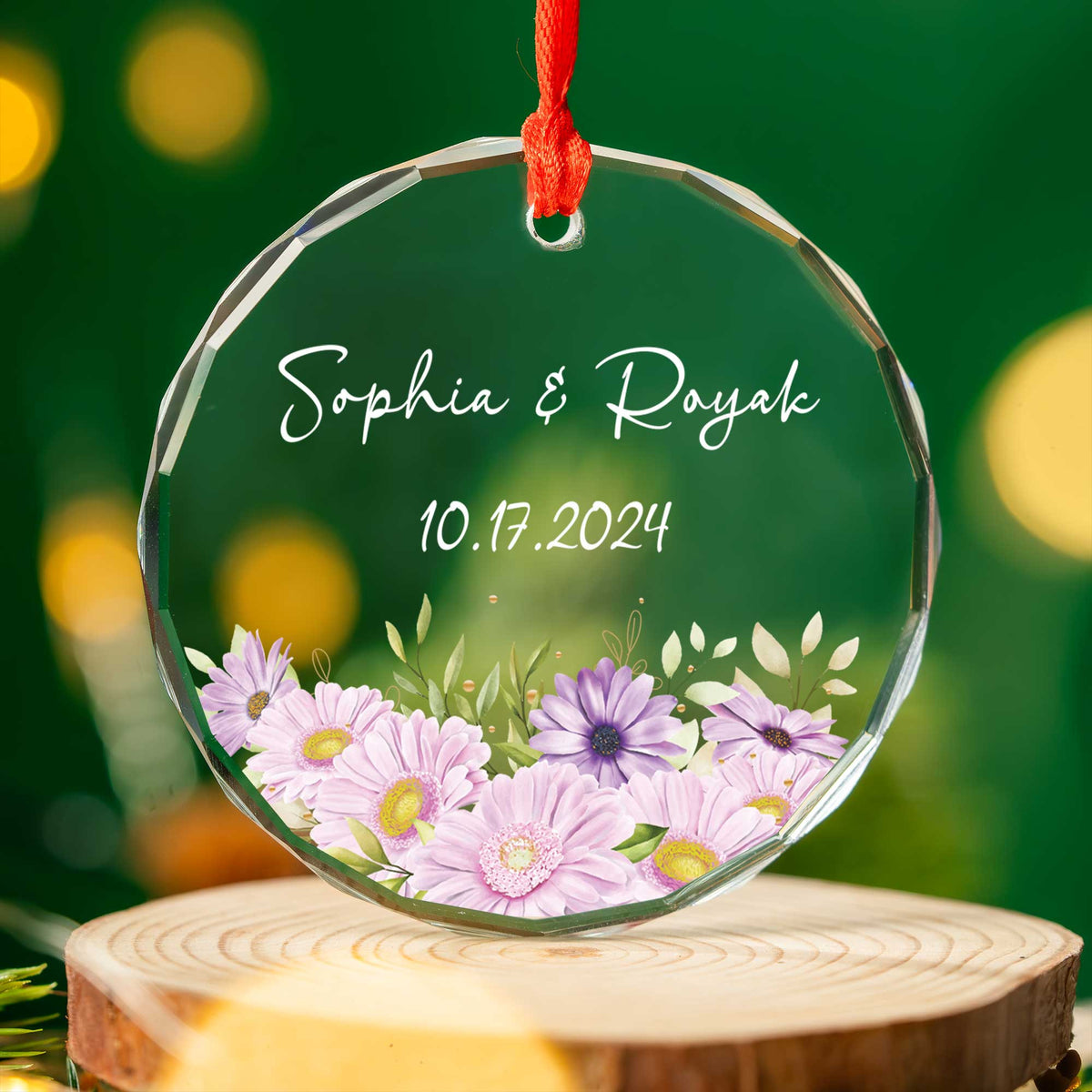 Personalized Engagement Glass Christmas Ornament 2026, Engagement or Anniversary Gift - image 3