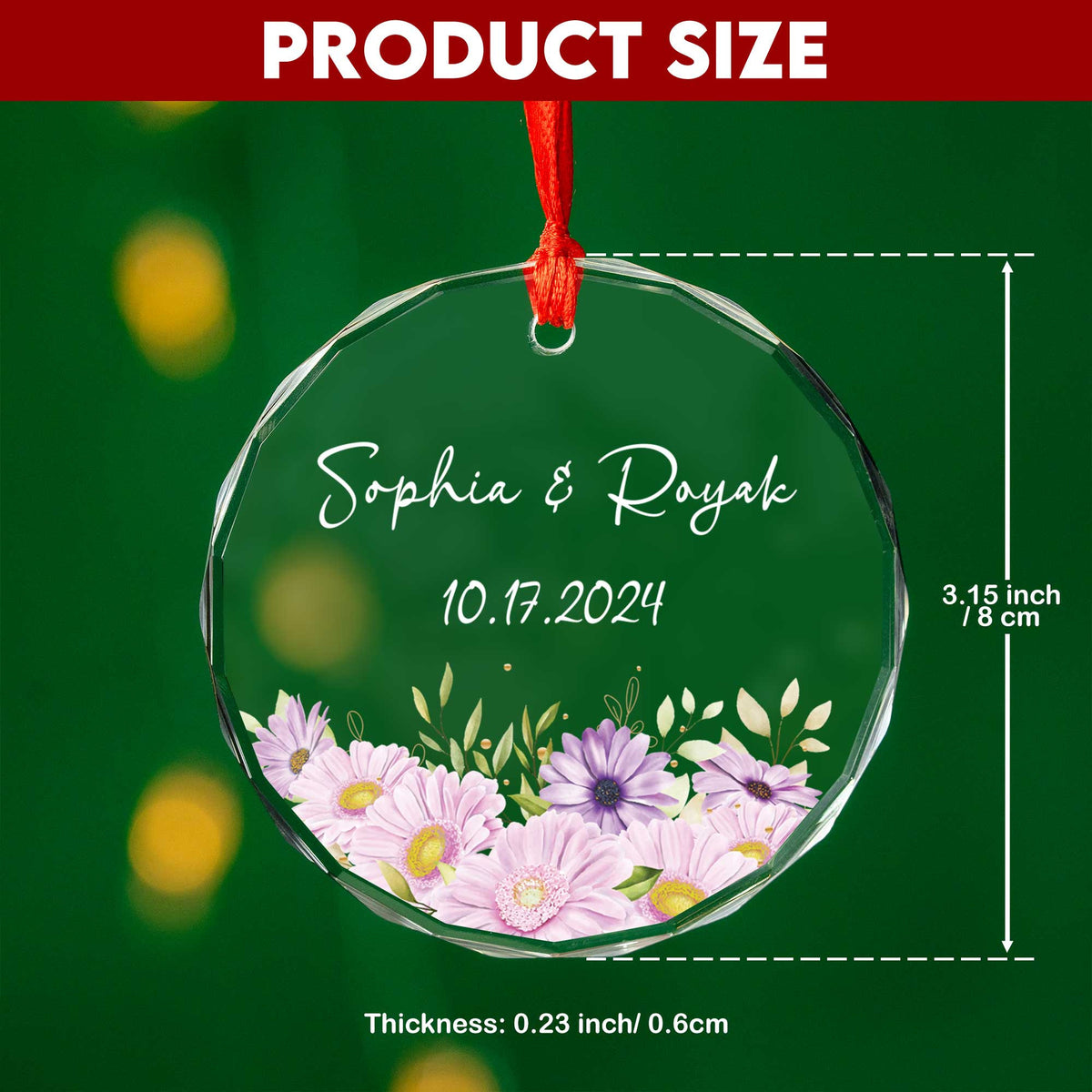 Personalized Engagement Glass Christmas Ornament 2026, Engagement or Anniversary Gift - image 4