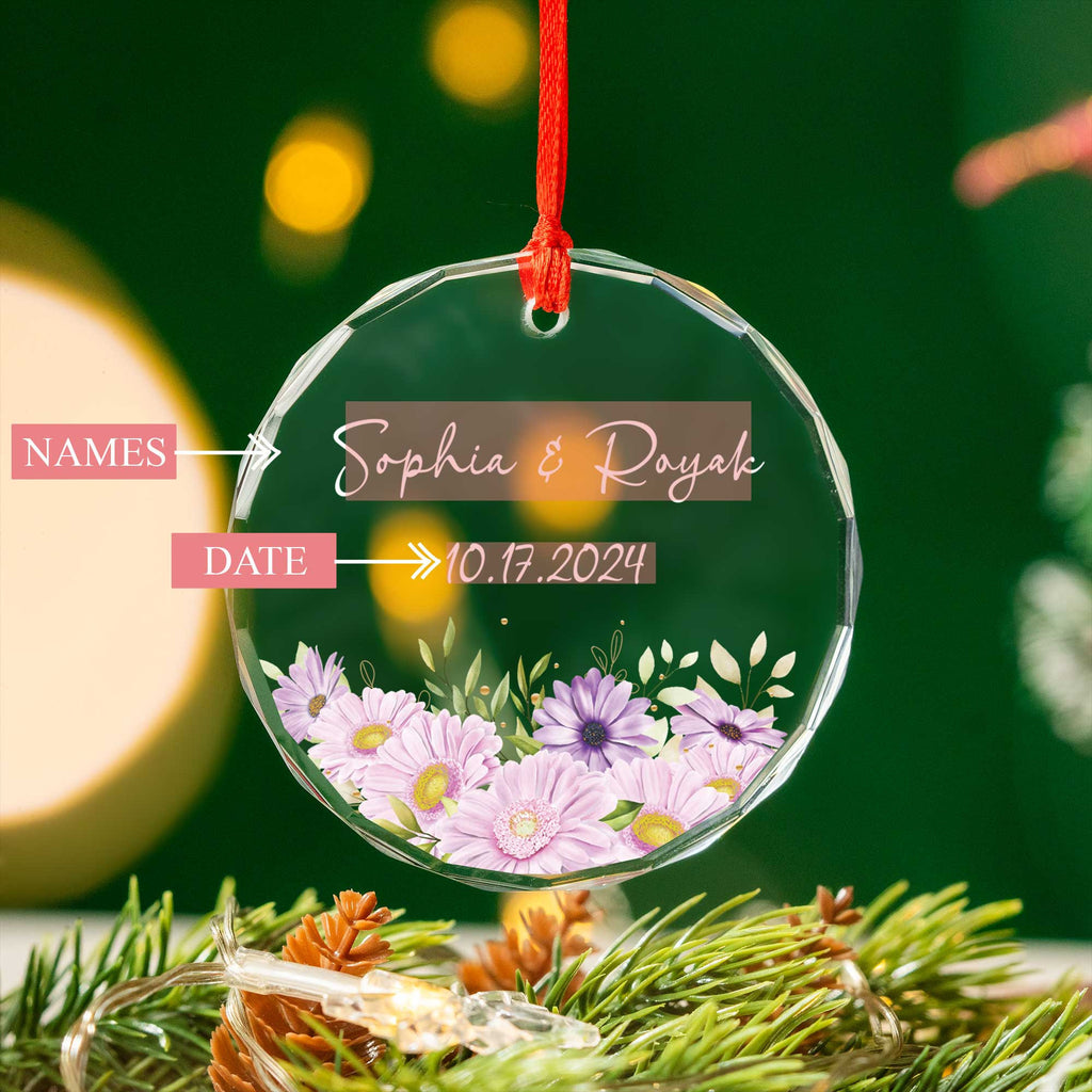 Personalized Engagement Glass Christmas Ornament 2026, Engagement or Anniversary Gift - image 5