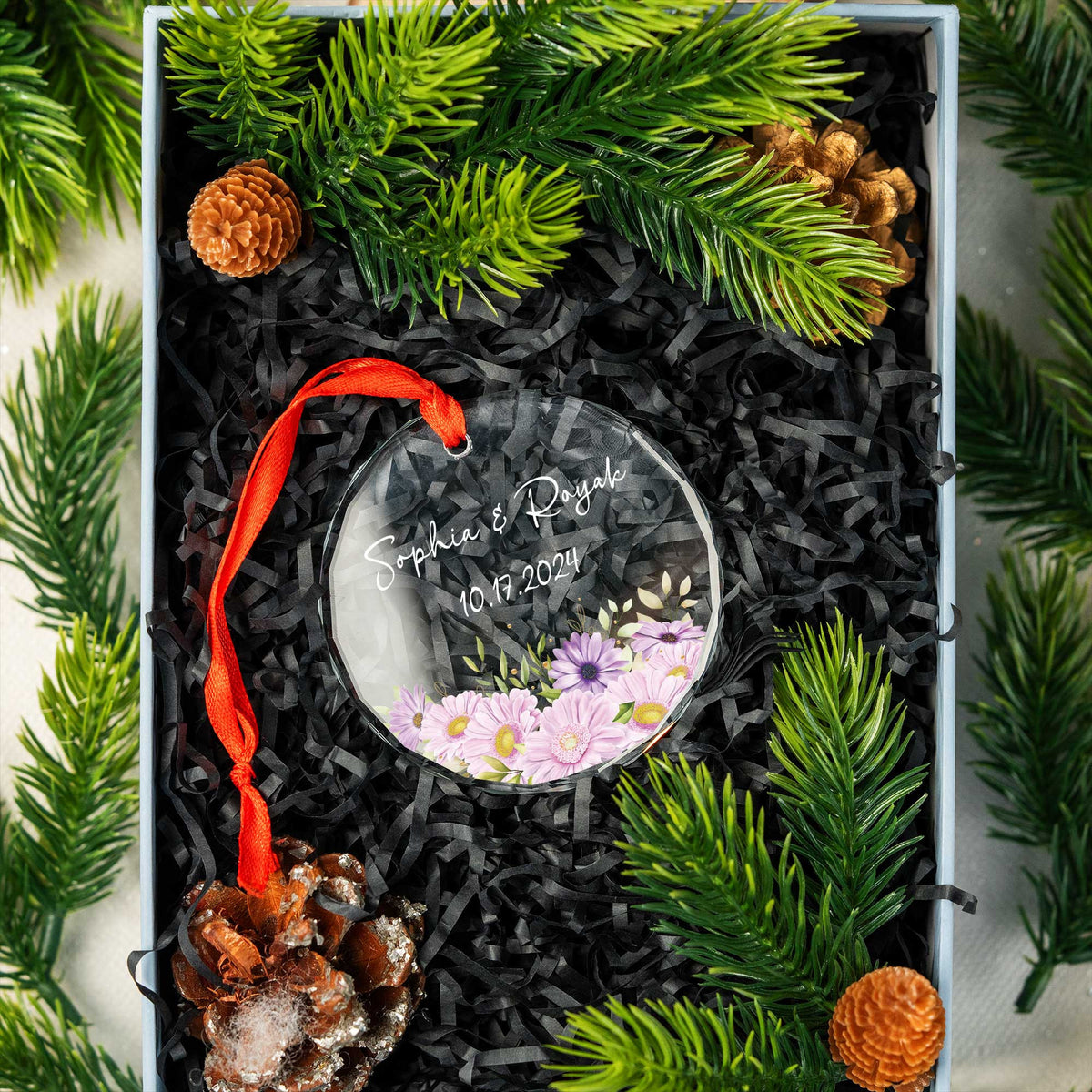 Personalized Engagement Glass Christmas Ornament 2026, Engagement or Anniversary Gift - image 7