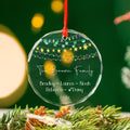Personalized Family Glass Christmas Ornament with Pet Name, Xmas Family Gift