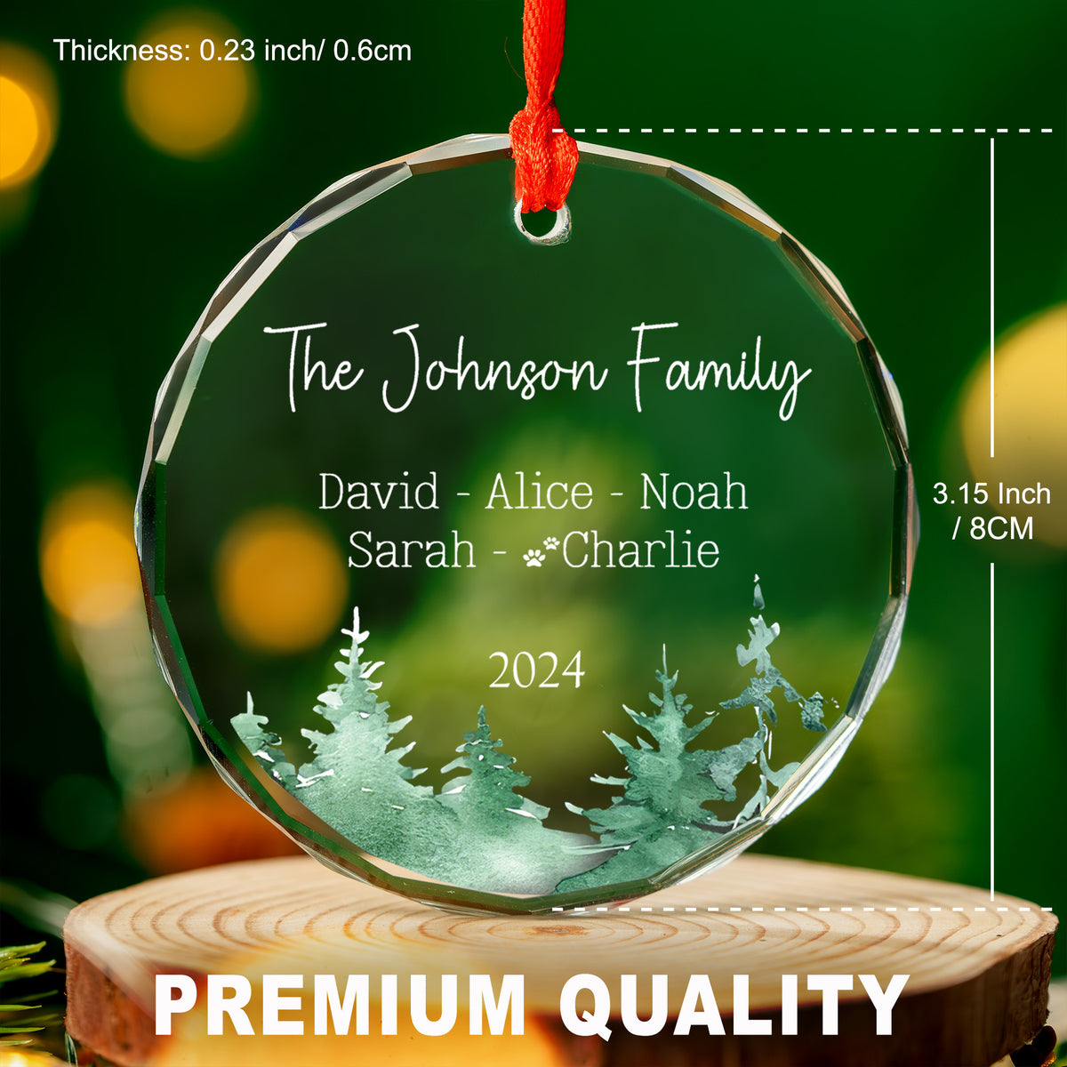 Personalized Dog Paw Print Family Glass Christmas Ornament with Dog Name, Christmas Gift - image 6