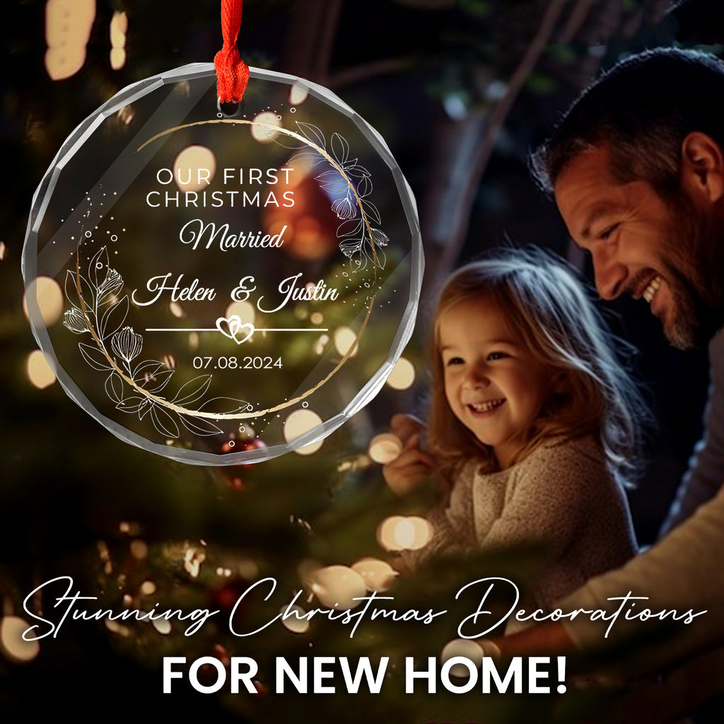 Personalized First Christmas as Engaged Glass Ornament, Anniversary or Engagement Gift - image 2