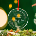 Personalized First Christmas as Engaged Glass Ornament, Anniversary or Engagement Gift
