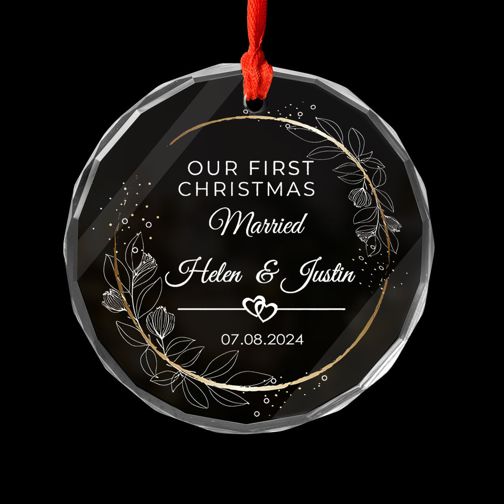 Personalized First Christmas as Engaged Glass Ornament, Anniversary or Engagement Gift - image 5