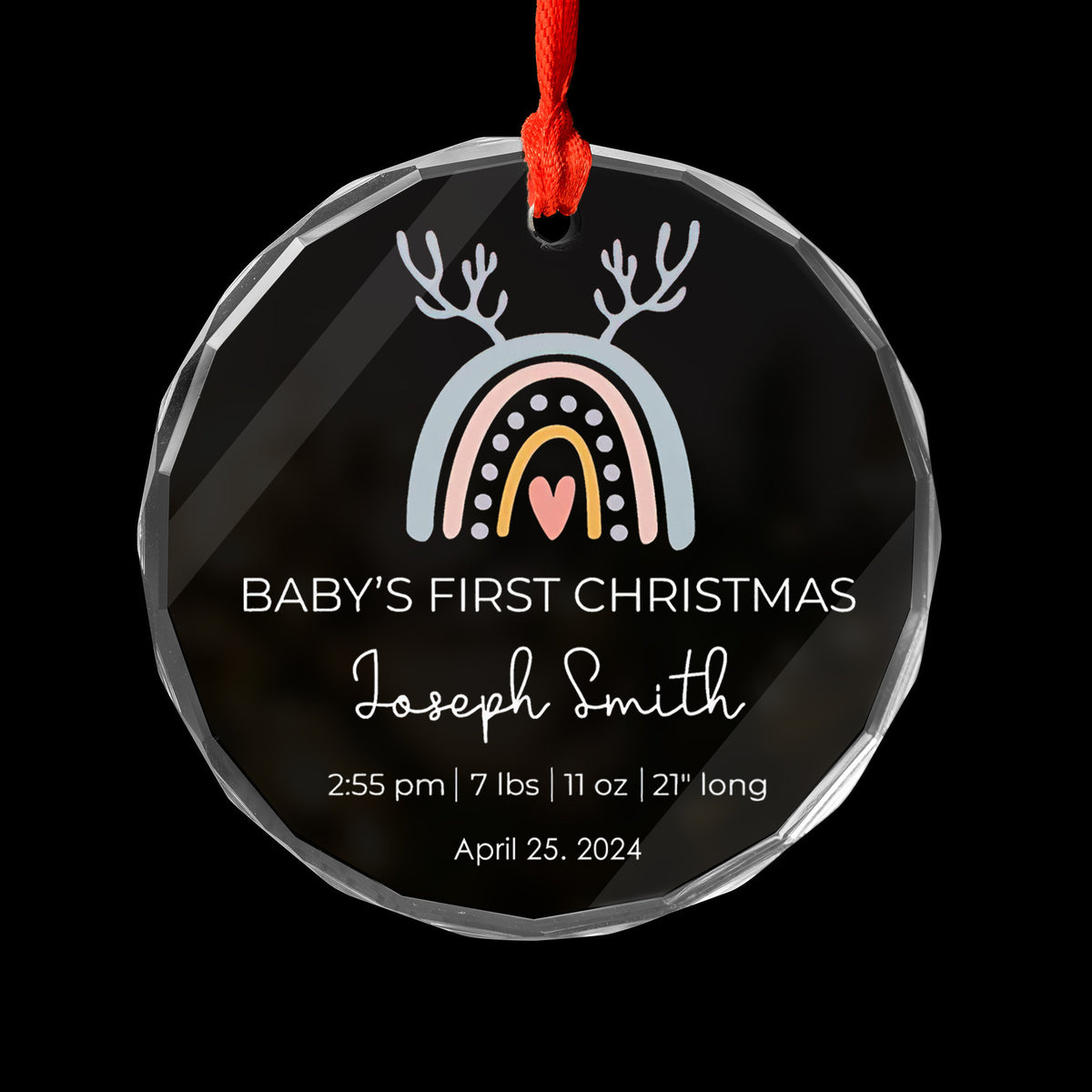 Personalized Baby's First Christmas Glass Ornament, New Baby Gift - image 2