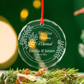Personalized Engagement Glass Christmas Ornament, First Christmas as Engaged Gift