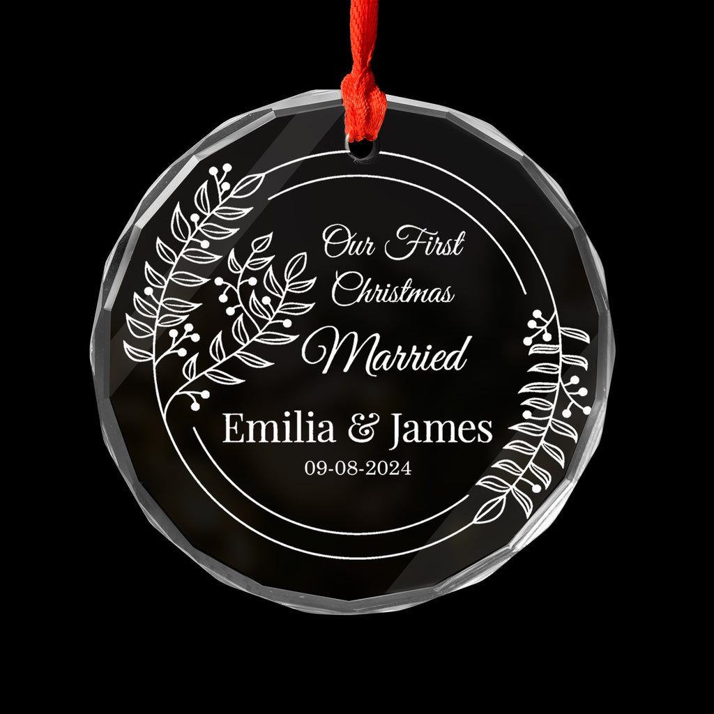 Personalized Engagement Glass Christmas Ornament, First Christmas as Engaged Gift - image 6
