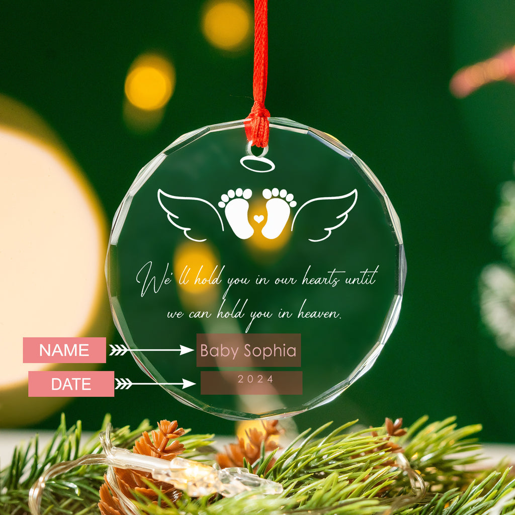 Personalized Loss of Baby Glass Christmas Ornament, Stillbirth Memorial Keepsake - image 4