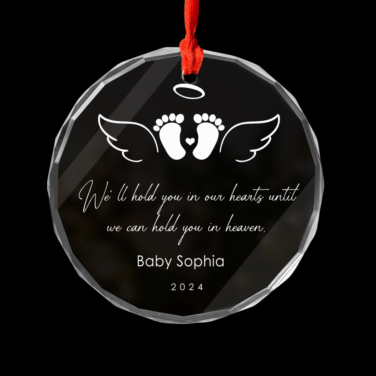 Personalized Loss of Baby Glass Christmas Ornament, Stillbirth Memorial Keepsake - image 6