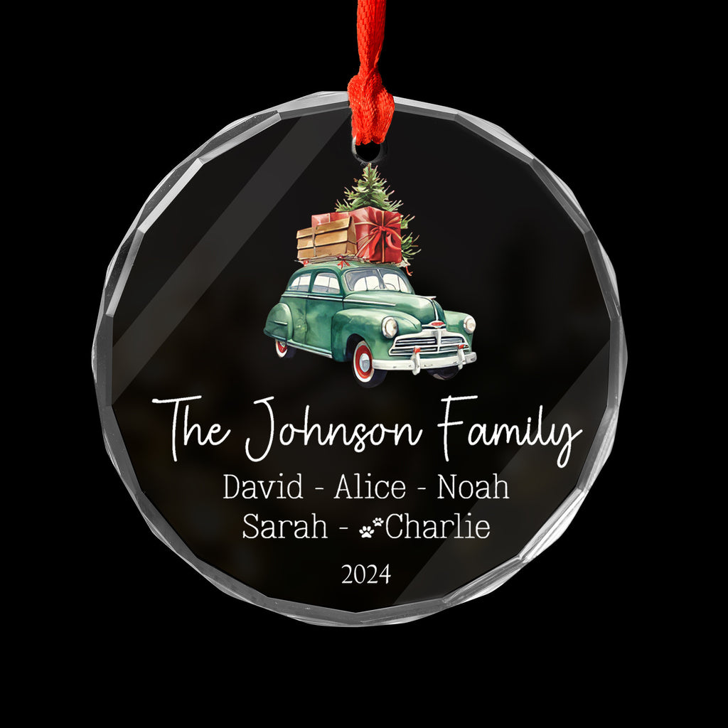 Personalized Family Glass Christmas Ornament with Dog Name 2026, Dog Family Gift - image 6