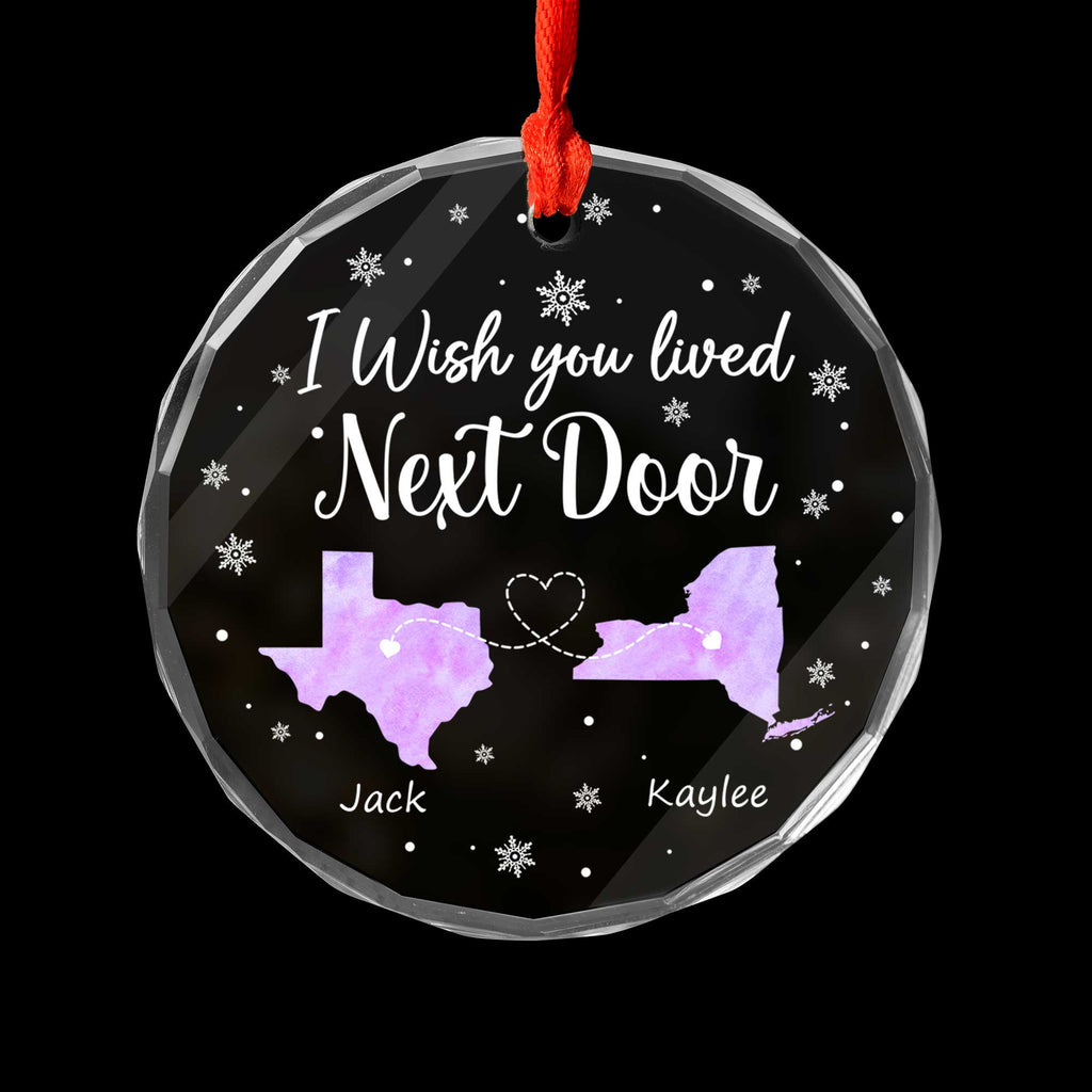 Personalized Wish You Lived Next Door Glass Christmas Ornament 2026, Long Distance Friend or Family Gift - image 6