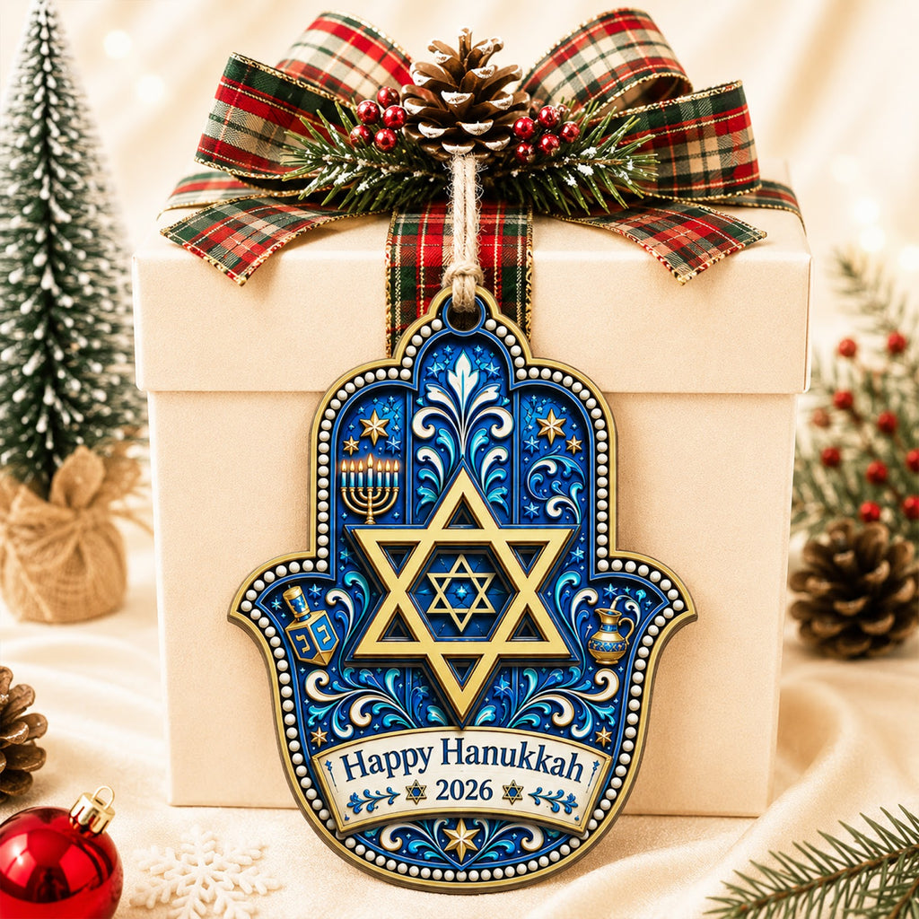 Hanukkah Star Of David Jewish Christmas Ornament, Star Of David Keepsake, Wood Tree Decoration