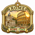 The Ancient Colosseum With Roman Forum Architecture and Classical Landmarks. Wood Keepsake for History Fans.