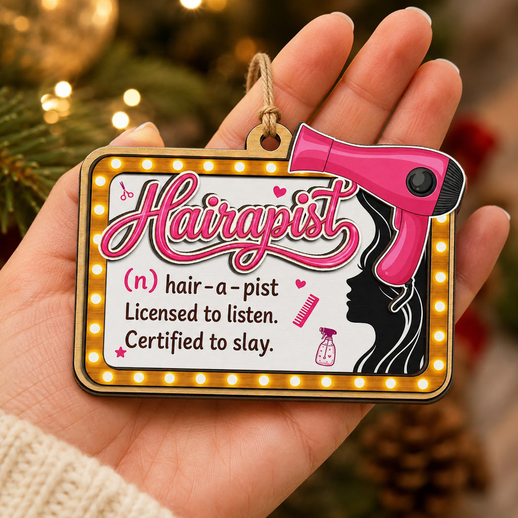 Hairapist Wood Christmas Ornament