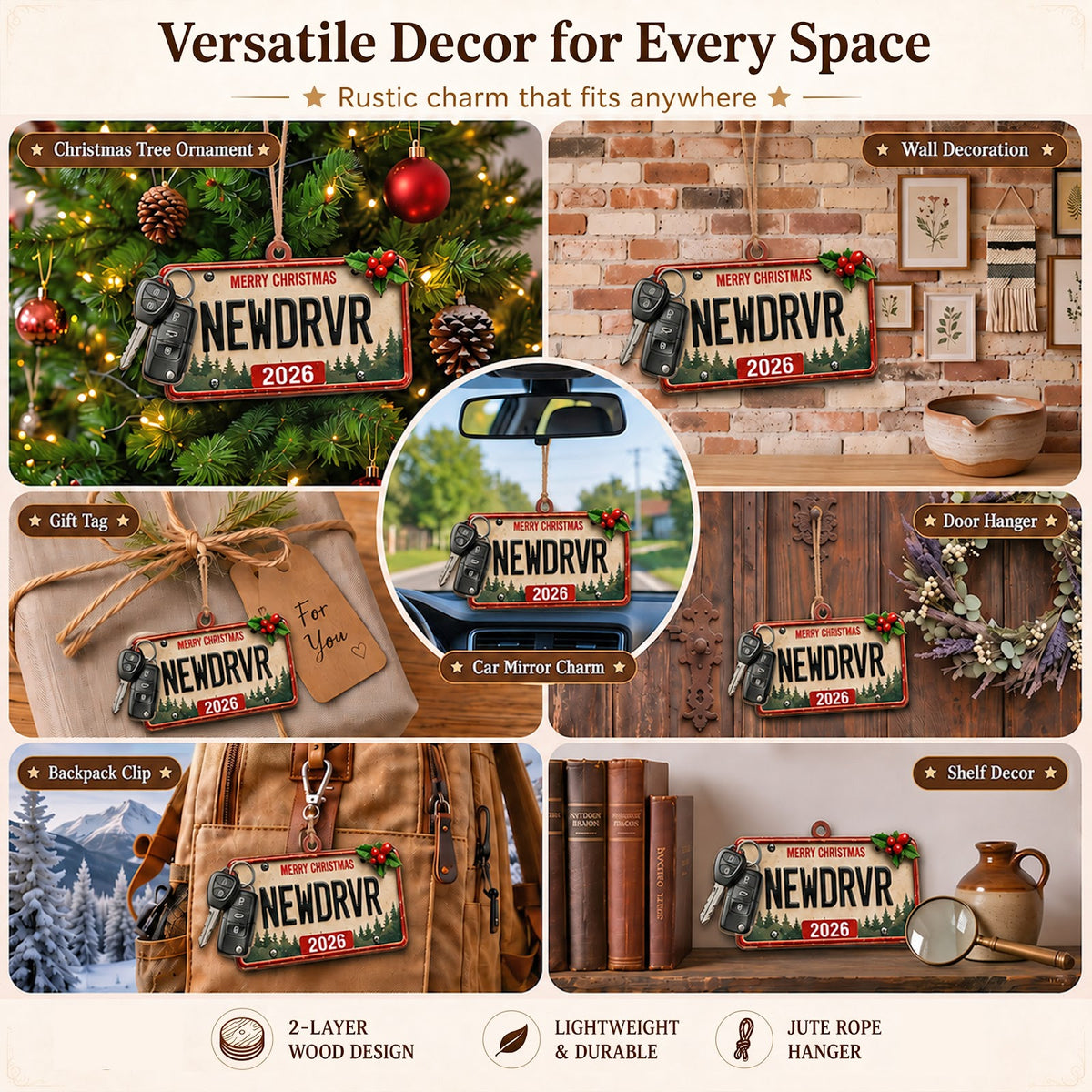 New Driver Wood Christmas Ornament