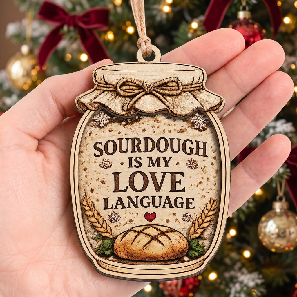 Sourdough Jar Wood Christmas Ornament