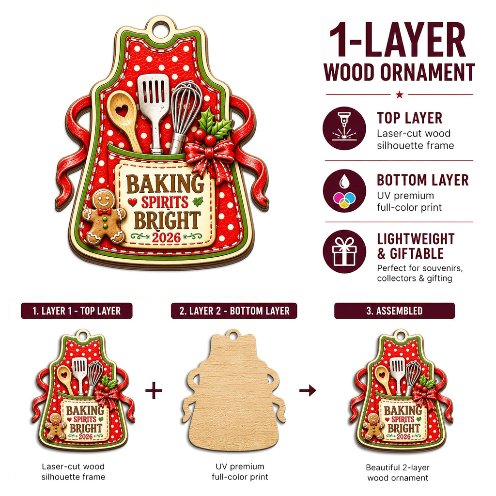 Baking Wood Christmas Ornament