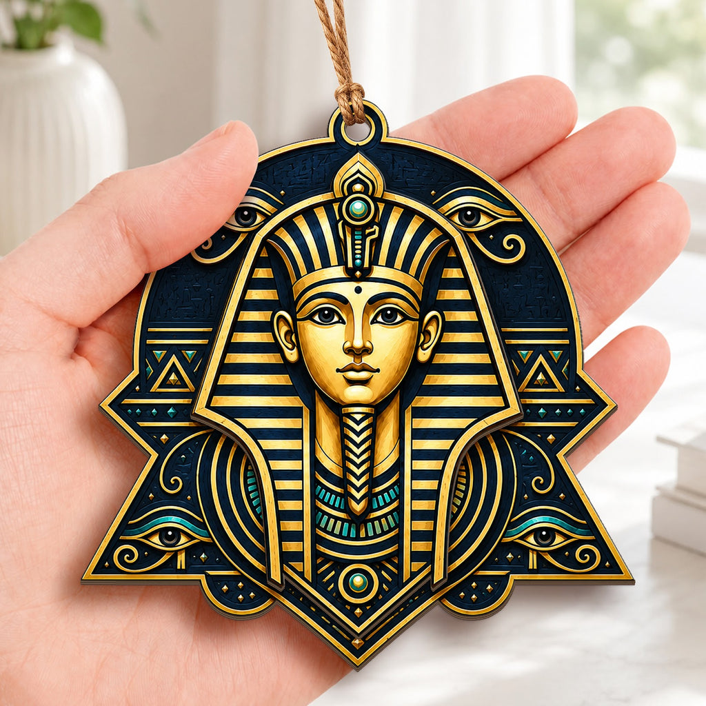 Pharaoh Egypt Ancient History Christmas Ornament, Ancient Egypt Keepsake, Wood Tree Decoration