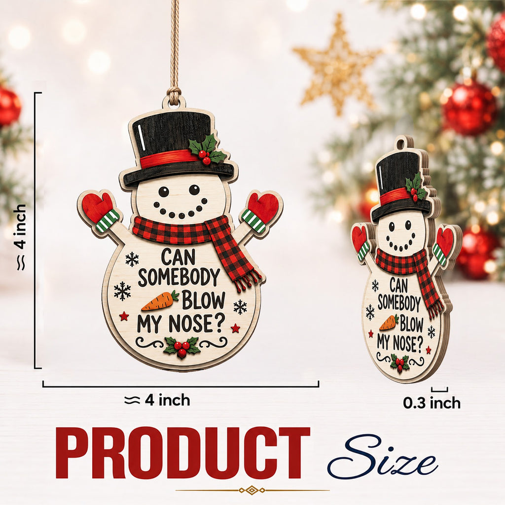 Blow My Nose Novelty Humor Christmas Ornament, Gross-Out Gag Keepsake, Wood Tree Decoration