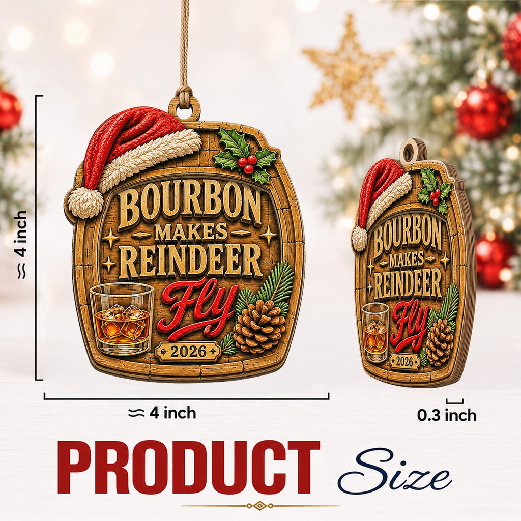 Bourbon Wood Christmas Ornament