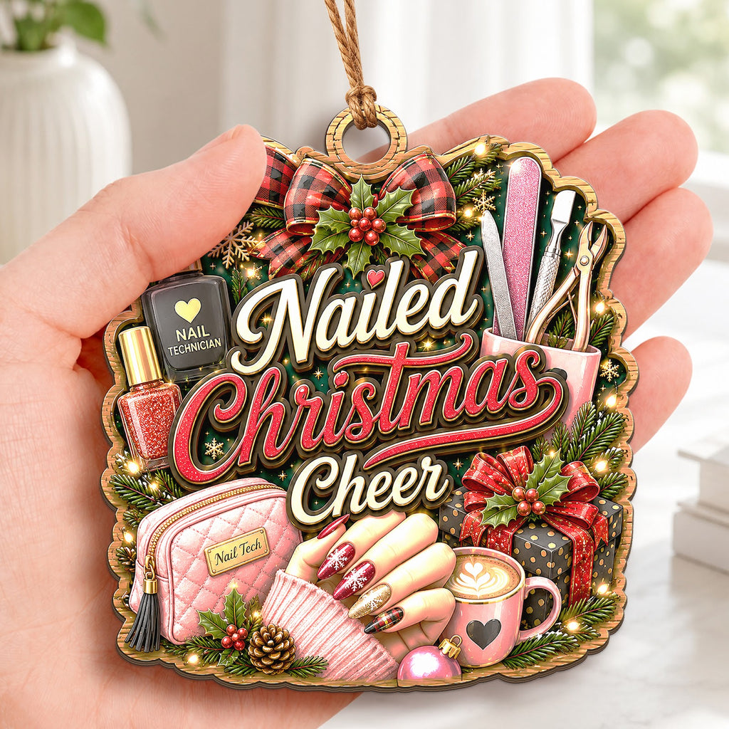 Nail Technician Wood Christmas Ornament