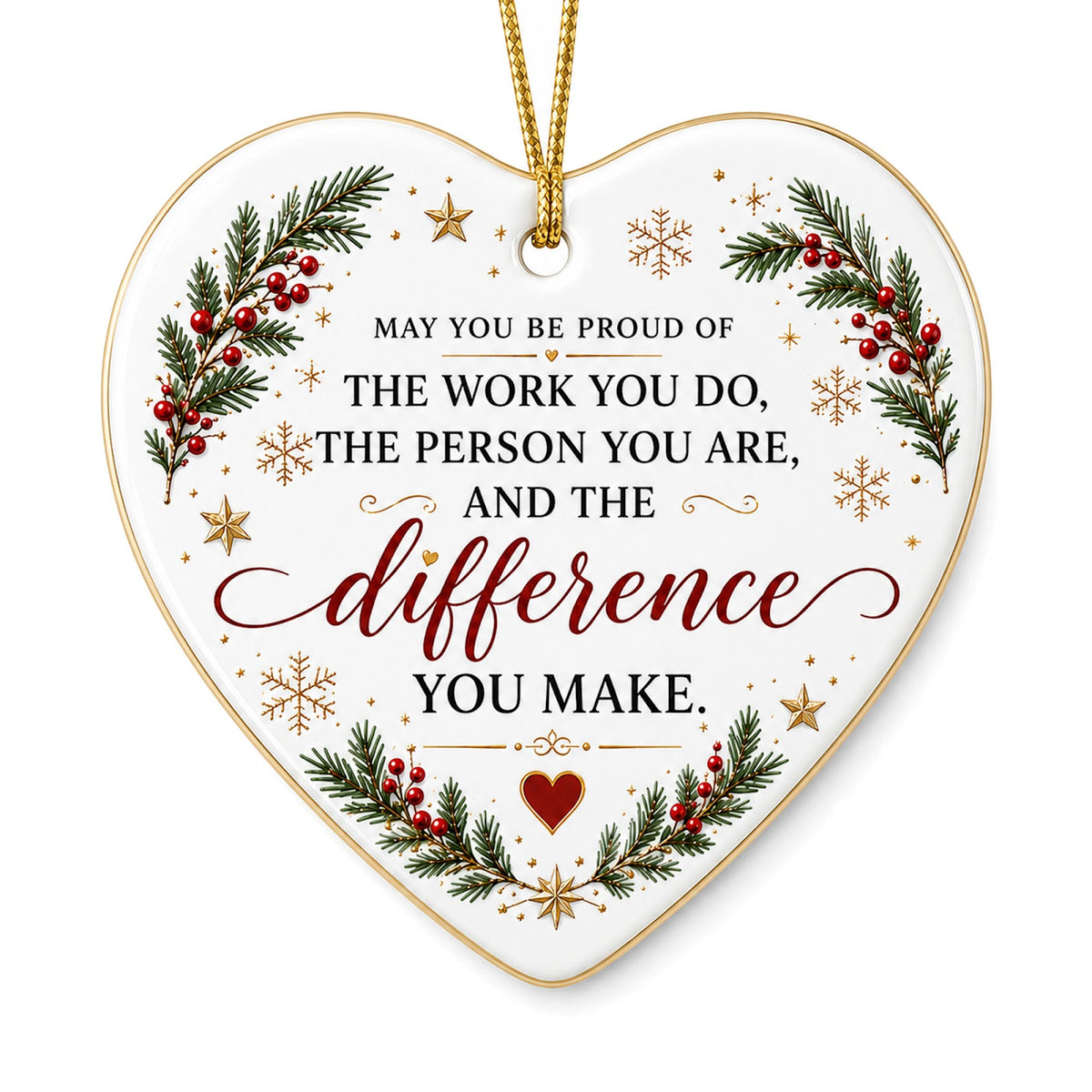 Proud of the Difference You Make design on a glazed ceramic disc. Keepsake for nurses, teachers, social workers, caregiv